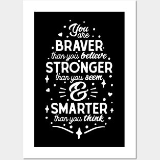 Brave, Strong, Smart Essence - Empowerment Typography Posters and Art